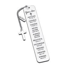 Load image into Gallery viewer, Religious Christian Gifts Bookmark for Women Girls Baptism Gifts for Teen Girls Teenage Graduation Birthday Gifts for Her First Communion Gift for Girls Stocking Stuffers for Teens Girls Boy Christmas