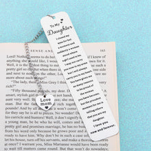 Load image into Gallery viewer, Inspirational Bookmark Gifts for Daughter Bonus Daughter from Mom Srocking Stuffers for Teens Girls Kids Wedding Christmas Birthday Gifts for Girls Adult Daughter Women Her Valentines Graduation Gifts