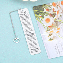 Load image into Gallery viewer, Inspirational Gifts Bookmark for Daughter Girls Bonus Daughter from Mom Srocking Stuffers for Teens Girls Kids Christmas Valentines Birthday Gifts for Girls Her Daughter Women Graduation Wedding Gifts
