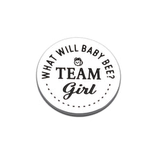 Load image into Gallery viewer, Fun New Baby Gender Decision Coin Pregnancy Announcement Gift for New Parent Mom Dad First Time Daddy Mommy Baby Shower Gift Gender Reveal Ideas for Mum Dad to Be Double-Sided Team Boy Team Girl