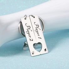 Load image into Gallery viewer, Valentines Day Gift for Him Boyfriend Gifts from Girlfriend Gamer Player 1 Player 2 Matching Keychain for Gamer Couple Keyring to My Man Husband Fiance Gift from Wife Fiancee Valentine Birthday Anniversary