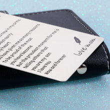 Load image into Gallery viewer, Engraved Wallet Card for Son from Mom Inspirational Christmas Birthday Graduation Gifts to Stepson Adopt Son Metal Wallet Insert Present Meaningful Back-to-School Gift Ideas for Him Boy Men