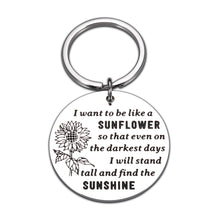 Load image into Gallery viewer, Inspirational Spiritual Gifts for Women Her Sunflower Charm Key Chain Birthday Christmas Graduation Floral Gifts for Adult Teen Girls Daughter Come of Age Friendship Key Ring Present