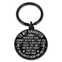 Load image into Gallery viewer, to My Daughter Keychain Gift from Mom Dad Birthday Gift for Her Women