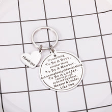 Load image into Gallery viewer, Boss Thank You Keychain Gifts Leader Appreciation Gift for Mentor Manager Colleague Leaving Going Away Farewell Present Retirement Birthday Christmas Keyring for Women Men Boss Day Gift for Him Her