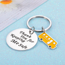 Load image into Gallery viewer, Bus Driver Gift for Men Women Thank You School Bus Driver Keychian Keeping Me Safe Appreciation Gift to Drivers Graduation Farewell Keepsake for Him Her Thanksgiving Day Christmas Bus Gifts Charm