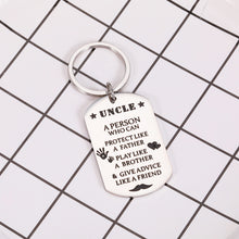 Load image into Gallery viewer, Uncle Gifts Keychain for Him Men Birthday Christmas Gifts or New First Time Uncle Funcle from Niece Nephew Fathers Day Valentines Day Wedding Anniversary GIF for Uncle