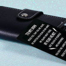 Load image into Gallery viewer, Engraved Wallet Inserts Card to Son from Mom Inspirational Gifts for Him Teen Boy Birthday Christmas New Year Deployment Gift Ideas for Stepson Adopt Son Coming of Age Gift