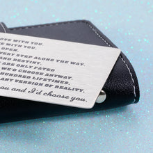 Load image into Gallery viewer, Valentine Day Gift for Him Her Husband Wife Wallet Card Insert Christmas Stocking Suffers Birthday Gifts for Women Men Wedding Anniversary Gif for Boyfriend from Girlfriend I Love You Gift Idea