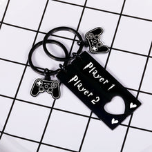 Load image into Gallery viewer, Boyfriend Gifts from Girlfriend Valentines Day Gift for Him Funny Gamer Player 1 Player 2 Matching Keychain for Couple to My Man Husband Fiance Gift from Wife Fiancee Valentine Birthday Anniversary