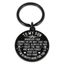 Load image into Gallery viewer, Inspirational Keychain Gift to Son from Mom Dad Birthday Gift to Him Men