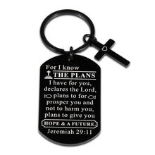 Load image into Gallery viewer, Religious Inspirational Keychain Gifts for Him Her Christian Believer 2021 Graduation Jewelry to Daughter Son From Dad Mom Birthday Appreciation Christmas Present for Men Women Friend Classmates