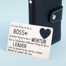 Load image into Gallery viewer, Boss Day Appreciation Gifts Wallet Card Insert Gift for Leader Mentor Manager Leaving Going Away Christmas Birthday Thank You Gift for Women Men Colleague Coworker Farewell Goodbye Retirement Present