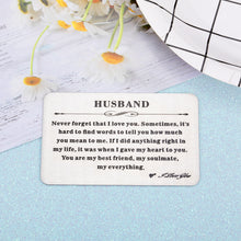 Load image into Gallery viewer, Engraved Wallet Insert Card Anniversary Gifts for Husband Boyfriend Groom Fiance Birthday Wedding Valentines Gift from Wife Girlfriend