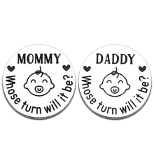 Load image into Gallery viewer, Fun New Parents Decision Coin Gifts for Mom Dad Baby Shower GIF First Time Mommy Daddy to Be Newborn Baby Gift Pregnancy Birthday Fathers Mothers Day Christmas for Women Men Coin Present Double Sided