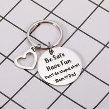 Load image into Gallery viewer, Funny Don't Do Stupid St Christmas Gifts for Son Teens from Mom Stocking Stuffers for Daughter Son Valentines Wedding Graduation Birthday New Driver Gift for Him Her Women Men Boys Girls Keychain