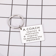 Load image into Gallery viewer, Coach Thank You Gift Keychain for Women Men Baseball Softball Football Team Appreciation Gift Basketball Soccer Volleyball Hockey Coach Teacher Retirement Gift Birthday Christmas Thanksgiving Present