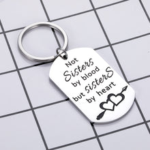 Load image into Gallery viewer, Best Friend Keychain Friendship Gifts for BFF Sister Women Girl Not Sisters by Blood But Sisters by Heart Birthday Graduation Wedding Christmas Key Ring Pendant Charm