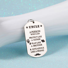 Load image into Gallery viewer, Uncle Gifts Keychain for Him Men Birthday Christmas Gifts or New First Time Uncle Funcle from Niece Nephew Fathers Day Valentines Day Wedding Anniversary GIF for Uncle