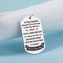 Load image into Gallery viewer, Daughter Gift from Mom Dad Inspirational Keychain for Teen Adult Girl Women Sweet Birthday Christmas Graduation Gift for Her Women Step Daughter from Stepmom Stepdad Coming of Age Gift