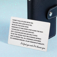 Load image into Gallery viewer, Valentine Day Gift for Him Her Husband Wife Wallet Card Insert Christmas Stocking Suffers Birthday Gifts for Women Men Wedding Anniversary Gif for Boyfriend from Girlfriend I Love You Gift Idea