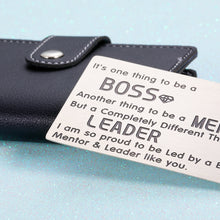 Load image into Gallery viewer, Boss Day Appreciation Gifts Wallet Card Insert Gift for Leader Mentor Manager Leaving Going Away Christmas Birthday Thank You Gift for Women Men Colleague Coworker Farewell Goodbye Retirement Present