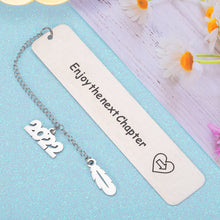 Load image into Gallery viewer, Inspirational Bookmark with Feather Chain 2022 Graduation Gift for Students Teens Grads Booklover Bookmarks Birthday Christmas Gift Retirement Recovery Encouragement New Beginning New Job Present