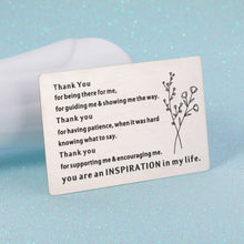 Load image into Gallery viewer, Thank You Gift Wallet Card for Women Men Teacher Coach Coworker Appreciation Gifts Metal Insert Card for Friends Bff Nurse Birthday Christmas Thanksgiving New Year Gift for Boss Mentor Leader Colleague Her Him