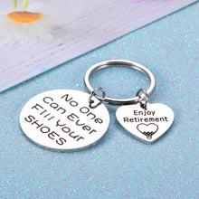 Load image into Gallery viewer, Retirement Keychain Gifts Coworker Leaving Keyring for Staff Colleague Boss Teacher Doctor Nurse Friends Jewelry Present Going Away Farewell Christmas Birthday New Year Gift for Him Her Women Men