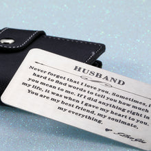 Load image into Gallery viewer, Engraved Wallet Insert Card Anniversary Gifts for Husband Boyfriend Groom Fiance Birthday Wedding Valentines Gift from Wife Girlfriend