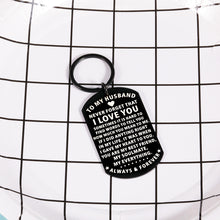 Load image into Gallery viewer, Anniversary Husband Gifts Keychain from Wife Birthday Valentine’s Day Gift for Boyfriend Fiance Bridegroom Hubby My Soulmate I Love You Present Wedding Engagement Couple Romantic Gift for Him Men