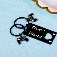 Load image into Gallery viewer, Boyfriend Gifts from Girlfriend Valentines Day Gift for Him Funny Gamer Player 1 Player 2 Matching Keychain for Couple to My Man Husband Fiance Gift from Wife Fiancee Valentine Birthday Anniversary