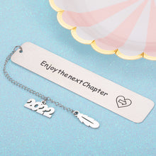 Load image into Gallery viewer, Inspirational Bookmark with Feather Chain 2022 Graduation Gift for Students Teens Grads Booklover Bookmarks Birthday Christmas Gift Retirement Recovery Encouragement New Beginning New Job Present