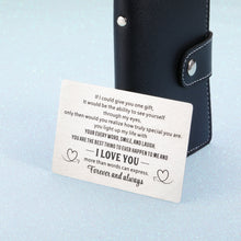 Load image into Gallery viewer, Husband Wife Wallet Card Insert Anniversary Birthday Gifts for Men Women Valentine Christmas Stocking Stuffers Gifts for Boyfriend Girlfriend I Love You Note Wedding Engagement Gifts Fiance Groom