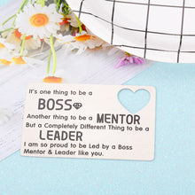 Load image into Gallery viewer, Boss Day Appreciation Gifts Wallet Card Insert Gift for Leader Mentor Manager Leaving Going Away Christmas Birthday Thank You Gift for Women Men Colleague Coworker Farewell Goodbye Retirement Present