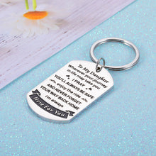 Load image into Gallery viewer, Daughter Gift from Mom Dad Inspirational Keychain for Teen Adult Girl Women Sweet Birthday Christmas Graduation Gift for Her Women Step Daughter from Stepmom Stepdad Coming of Age Gift