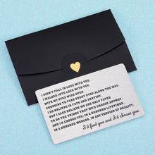 Load image into Gallery viewer, Valentine Day Gift for Him Her Husband Wife Wallet Card Insert Christmas Stocking Suffers Birthday Gifts for Women Men Wedding Anniversary Gif for Boyfriend from Girlfriend I Love You Gift Idea