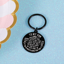 Load image into Gallery viewer, Inspirational Keychain Gift to Son from Mom Dad Birthday Gift to Him Men