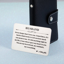 Load image into Gallery viewer, Engraved Wallet Insert Card Anniversary Gifts for Husband Boyfriend Groom Fiance Birthday Wedding Valentines Gift from Wife Girlfriend