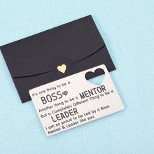 Load image into Gallery viewer, Boss Day Appreciation Gifts Wallet Card Insert Gift for Leader Mentor Manager Leaving Going Away Christmas Birthday Thank You Gift for Women Men Colleague Coworker Farewell Goodbye Retirement Present