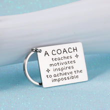 Load image into Gallery viewer, Coach Thank You Gift Keychain for Women Men Baseball Softball Football Team Appreciation Gift Basketball Soccer Volleyball Hockey Coach Teacher Retirement Gift Birthday Christmas Thanksgiving Present