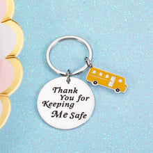 Load image into Gallery viewer, Bus Driver Gift for Men Women Thank You School Bus Driver Keychian Keeping Me Safe Appreciation Gift to Drivers Graduation Farewell Keepsake for Him Her Thanksgiving Day Christmas Bus Gifts Charm