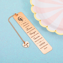 Load image into Gallery viewer, Inspirational Daughter Gift from Mom Dad Bookmark Gift for Her Girl Step-daughter Teen Kid Birthday Wedding Christmas Gift for New Start Job Promotion Always Remember You Are Braver Gift for Booklover