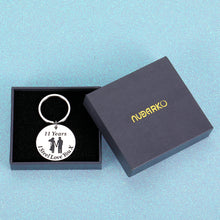 Load image into Gallery viewer, 11 Year Wedding Anniversary Keychain Gifts for Her Him Husband Wife 11th Anniversary Gift for Women Men Birthday Appreciation Christmas Present to Boyfriend Girlfriend Couple I Steel Love You