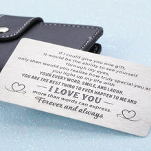 Load image into Gallery viewer, Husband Wife Wallet Card Insert Anniversary Birthday Gifts for Men Women Valentine Christmas Stocking Stuffers Gifts for Boyfriend Girlfriend I Love You Note Wedding Engagement Gifts Fiance Groom