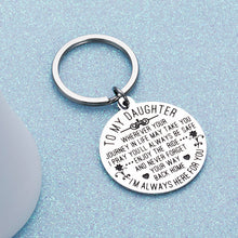 Load image into Gallery viewer, to My Daughter Keychain Gift from Mom Dad Sweet Birthday Wedding Gift for Teen Girls Inspirational Graduation Christmas Gift for Her Women Step Daughter Mothers Day