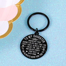 Load image into Gallery viewer, to My Daughter Keychain Gift from Mom Dad Birthday Gift for Her Women