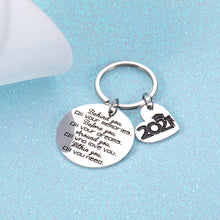Load image into Gallery viewer, Inspirational Birthday Gift for Her Him 2021 Graduation Keychain for Women Men High School Encouragement Keyring Christmas Coming-of-Age Present to Daughter Son from Dad Mom Teacher Classmates