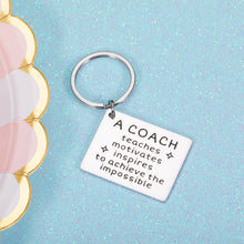 Load image into Gallery viewer, Coach Thank You Gift Keychain for Women Men Baseball Softball Football Team Appreciation Gift Basketball Soccer Volleyball Hockey Coach Teacher Retirement Gift Birthday Christmas Thanksgiving Present
