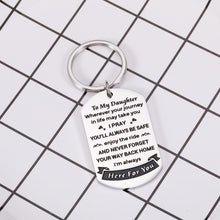 Load image into Gallery viewer, Daughter Gift from Mom Dad Inspirational Keychain for Teen Adult Girl Women Sweet Birthday Christmas Graduation Gift for Her Women Step Daughter from Stepmom Stepdad Coming of Age Gift